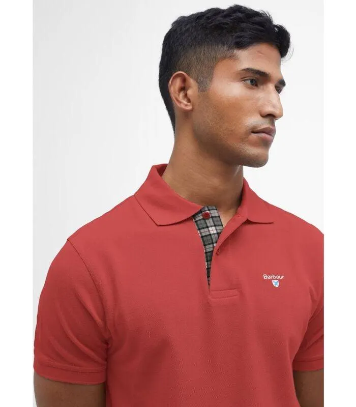 Barbour tartan pique polo shirt - red spice