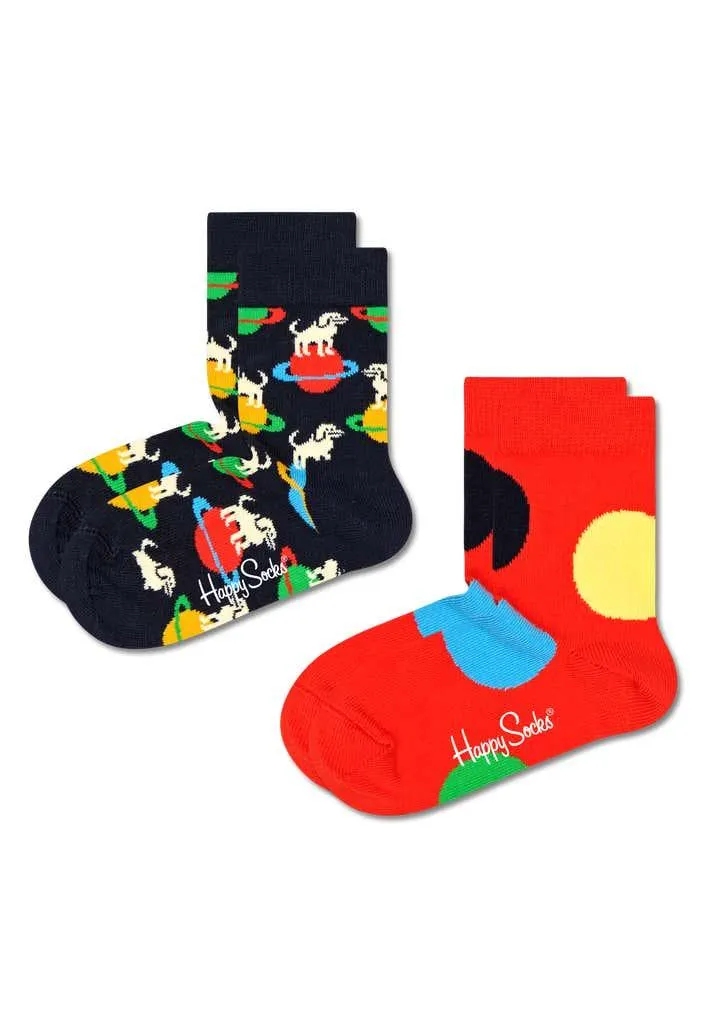 2-Pack Kids Planet Dog Sock