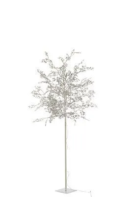 J-Line 6638 Boom Blaadjes Glitter+Led Metaal Zilver Large - 180 cm