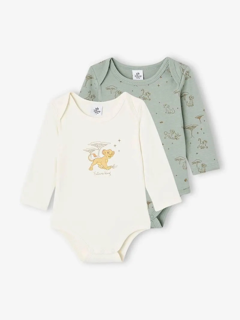 Lot de 2 bodies Disney Le Roi Lion bébé - vert sauge