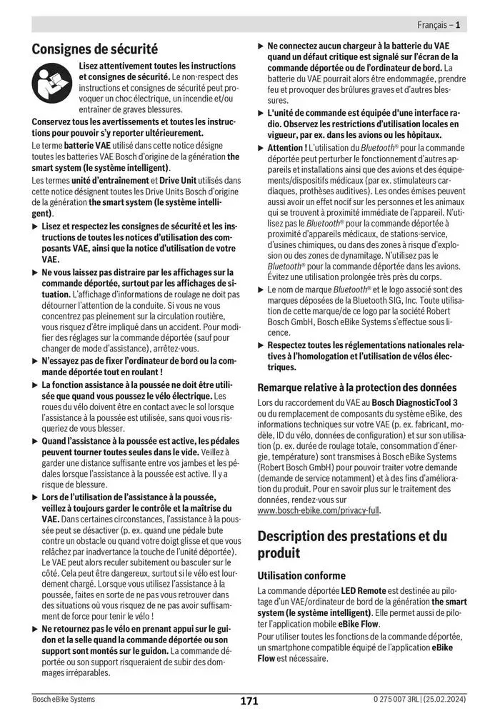 Electric Bike Manual van 12 februari tot 12 augustus 2025 - folder pagina 171