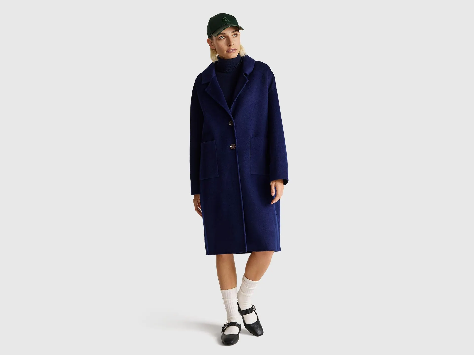 Midi coat in wool blend