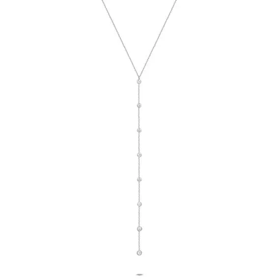Halsketting in Zilver, met zirkonia