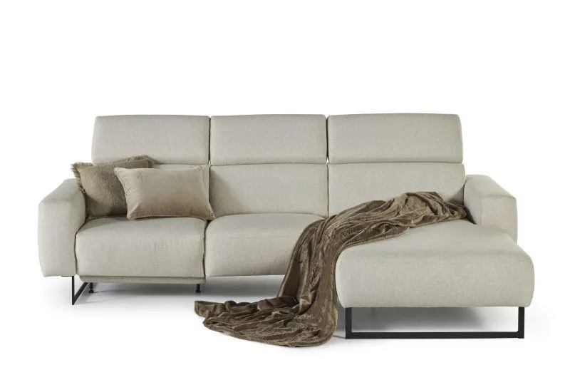 Hoeksalon met elektrische relax (rechts) - Naturel ecru