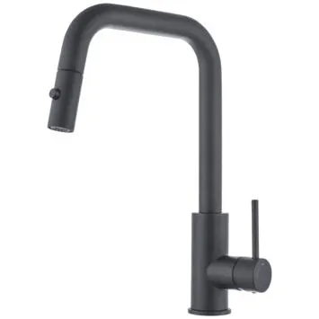 Atlantic keukenkraan Olivier zwart uittrekbaar