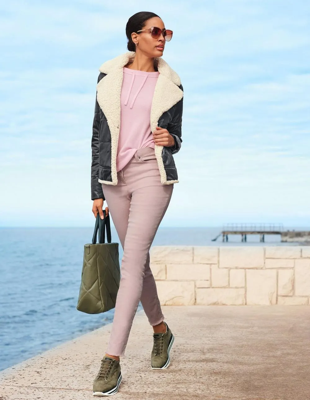 Jeans met fijne franjezoom