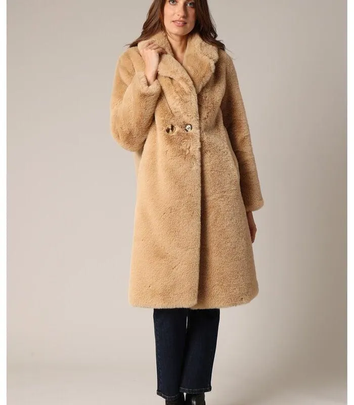 DRESSY - Lange jas van zacht imitatiebont