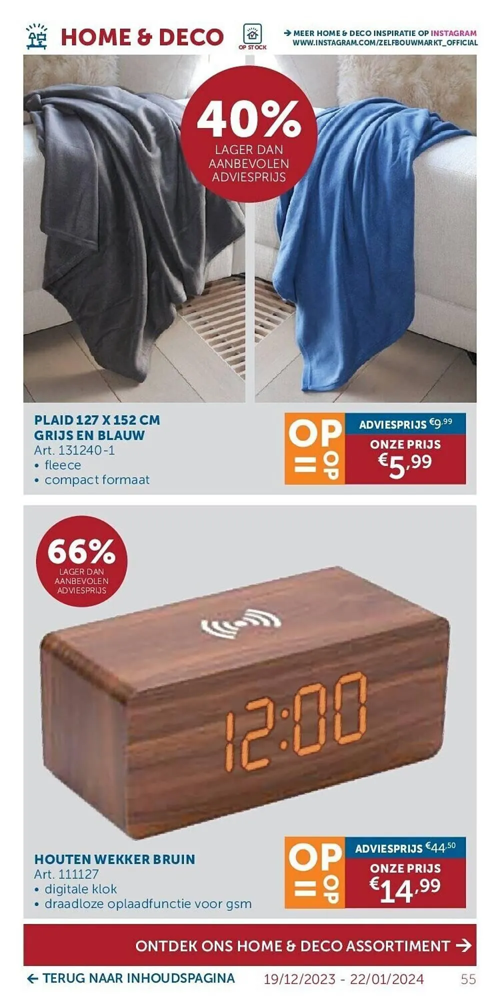 Zelfbouwmarkt folder van 19 december tot 22 januari 2024 - folder pagina 55