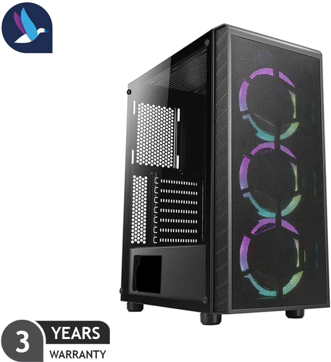 Circular RGB Gaming PC | AMD Ryzen 7 - 5700G | 16 GB DDR4 | 500 GB SSD - NVMe | Windows 11 Pro