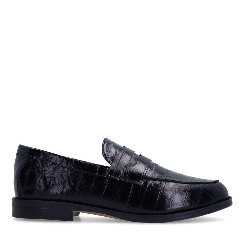Zwarte leren loafers
