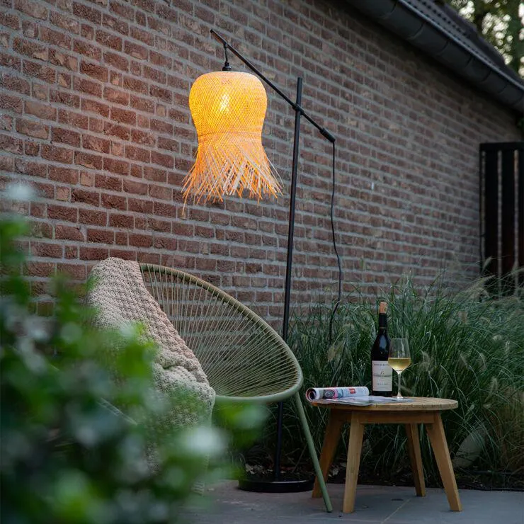 Keleti kültéri állólámpa bambusz IP44 - Carlos