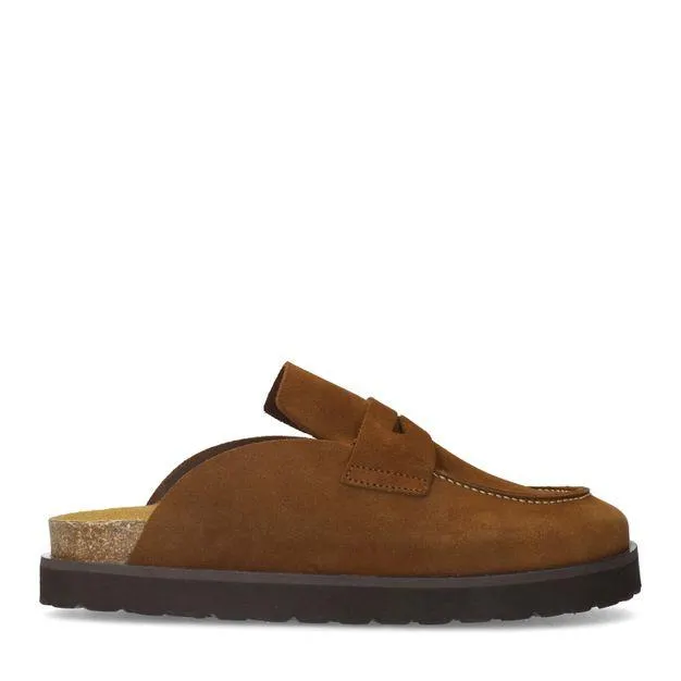 Bruine suède instappers