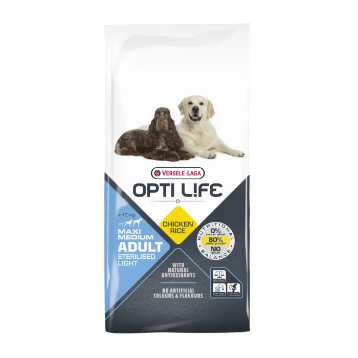 Opti Life Adult Light Medium & Maxi Hondenvoer 12,5kg