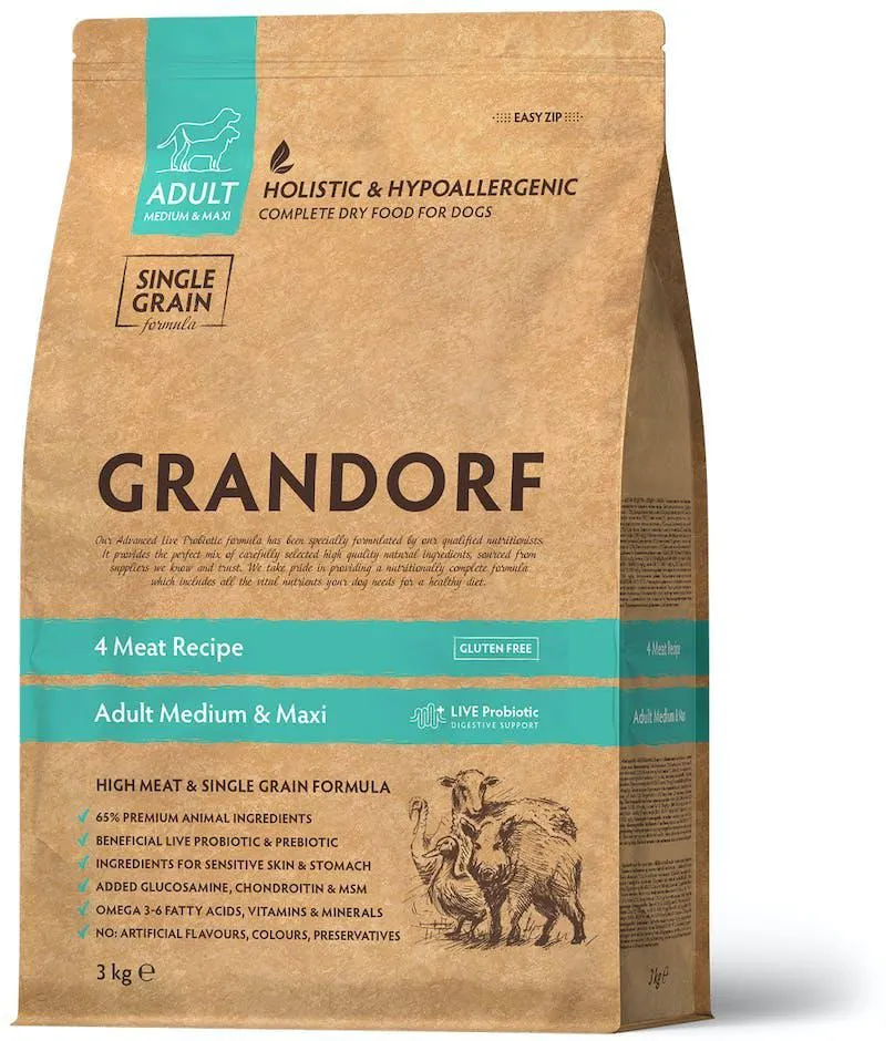 Grandorf - 4 Meat Adult Medium & Maxi Breeds 3kg