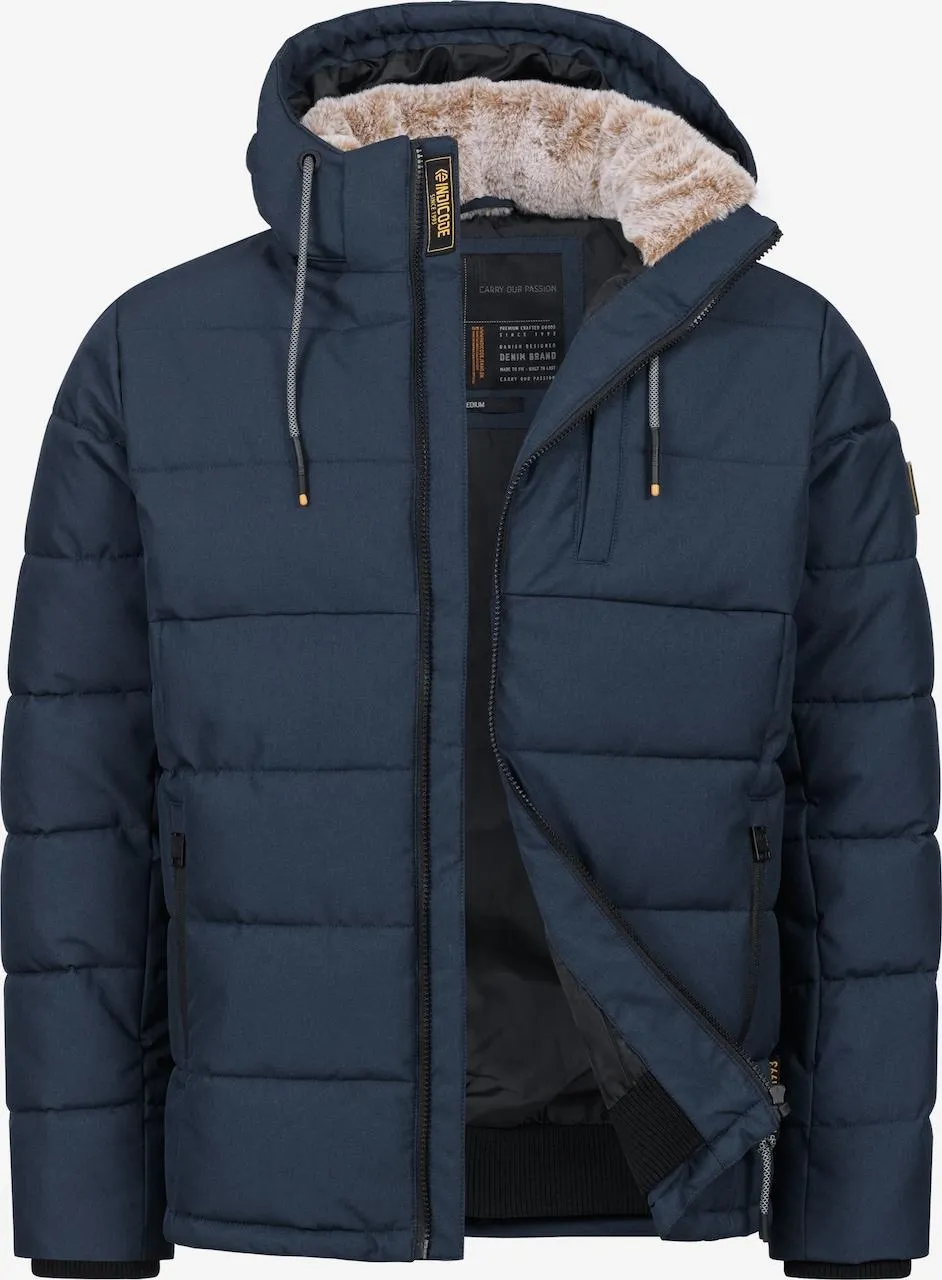 INDICODE JEANS Winterjas 'Hebero' in Donkerblauw