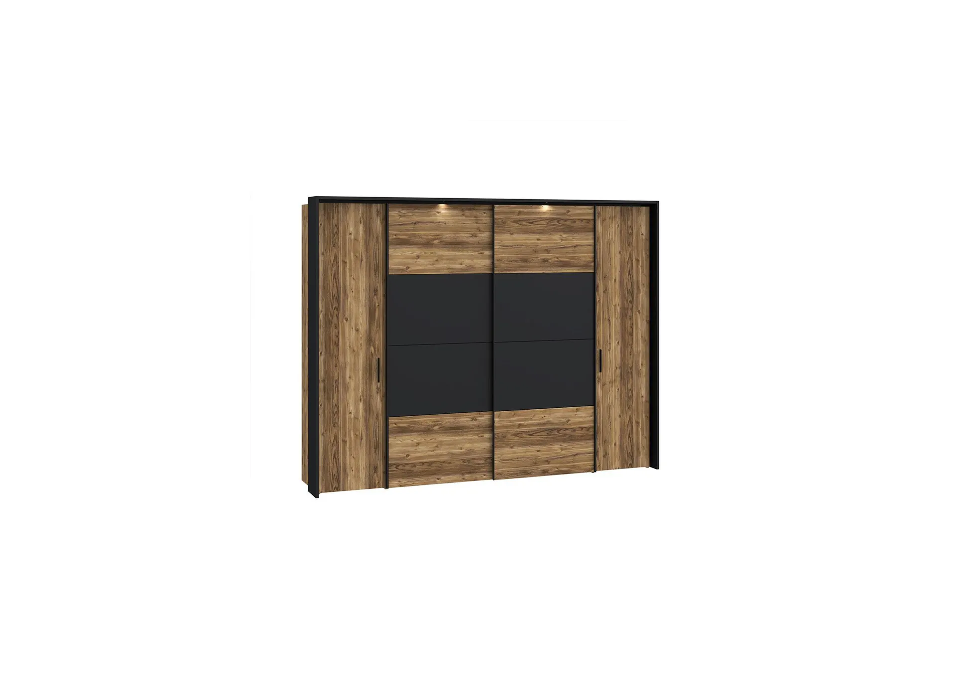 Kleerkast Jabim 279cm - decor - bruin & zwart