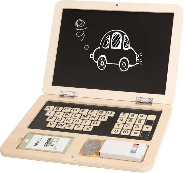 Tooky Toy Educatief Houten Speelgoed Laptop 58-delig