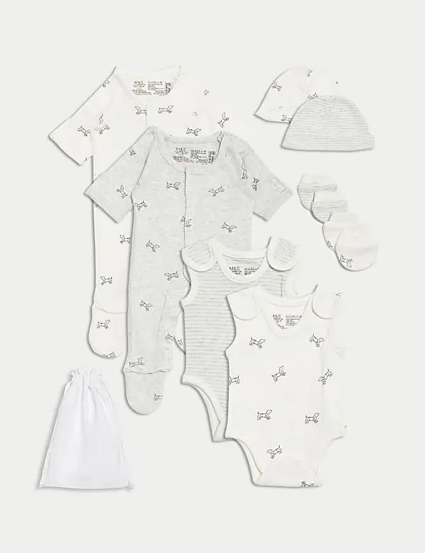 8pc Cotton Rich Premature Hospital Starter Set