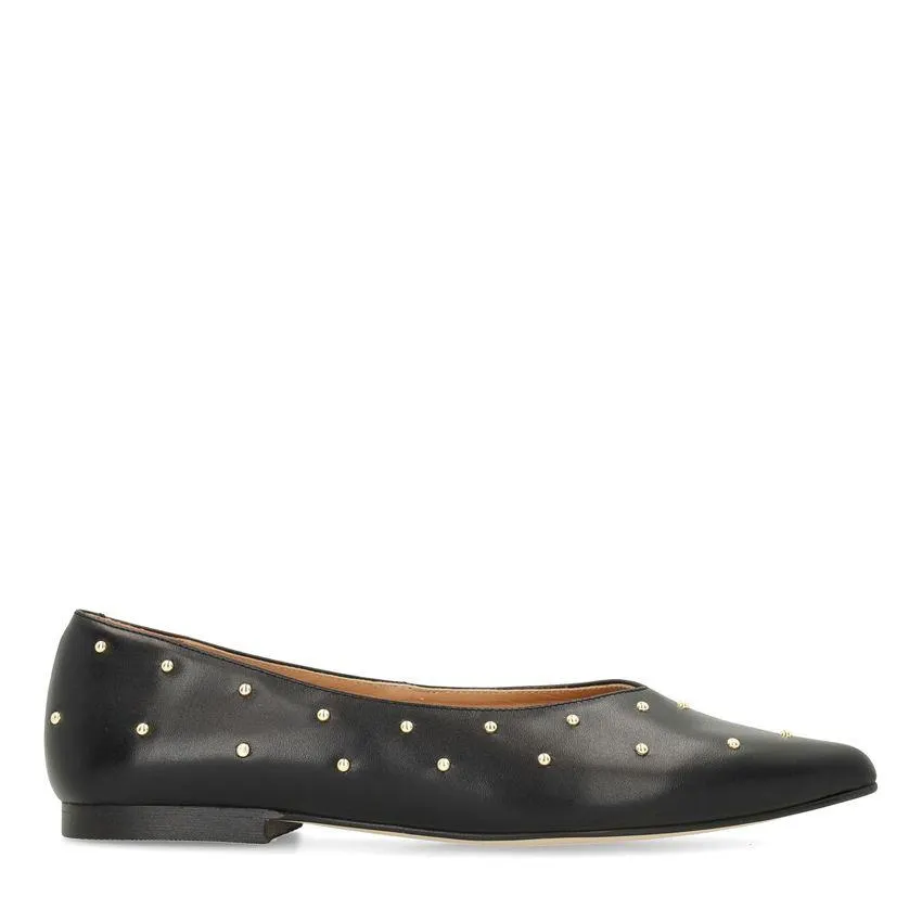 Zwarte leren loafers met studs