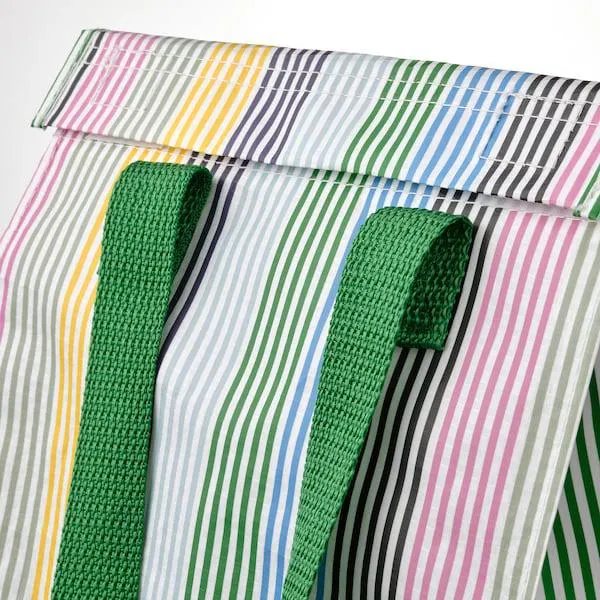 Lunch bag, striped/multicolour,