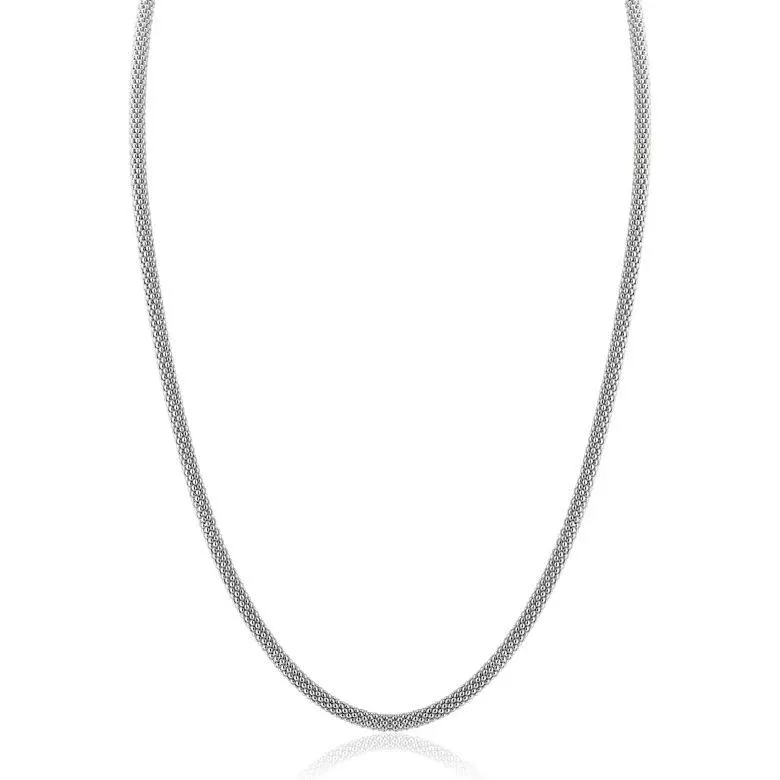 ZINZI zilveren popcorn ketting 3mm breed 42cm ZIC2765