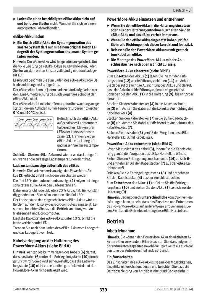 Electric Bike Manual van 12 februari tot 12 augustus 2025 - folder pagina 339