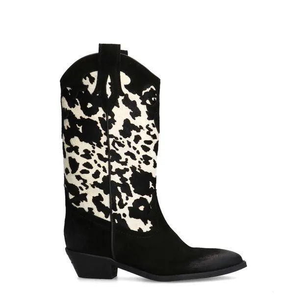 Cow print suède cowboylaarzen