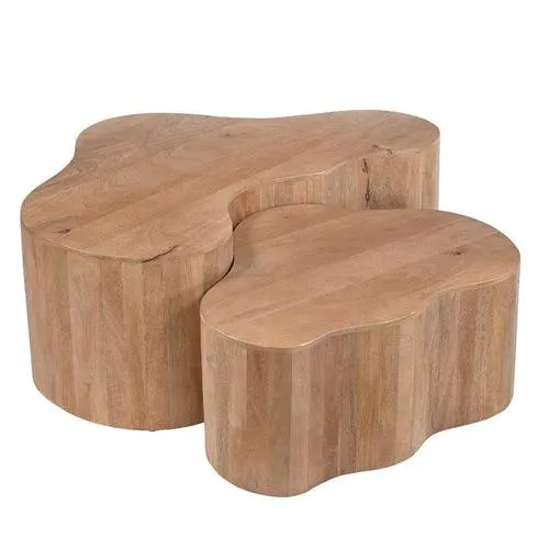 Giga Meubel Salontafel Moos - Organisch Naturel Hout - 70x50x30cm