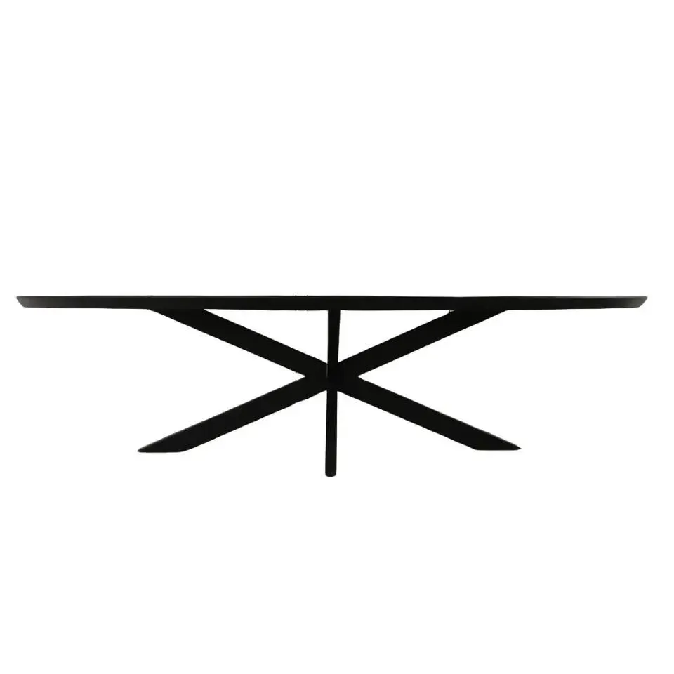 Eettafel Zwart Hout/Metaal - 300x120x76cm - Brandy