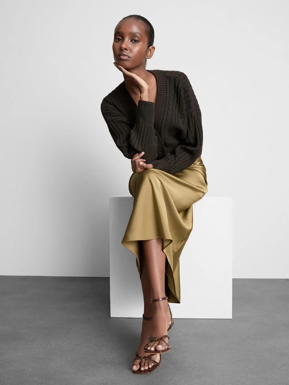 Gilet structuré en maille torsadée