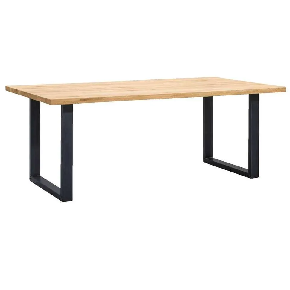 UMIX eettafel Houston U-poot - 75x200x100 cm - eiken/zwart