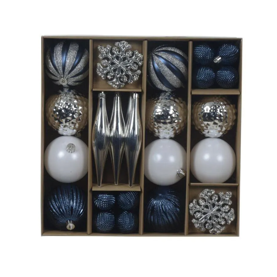 Decoris Kerstdecoratie Mix Box Shatterproof 46 Stuks