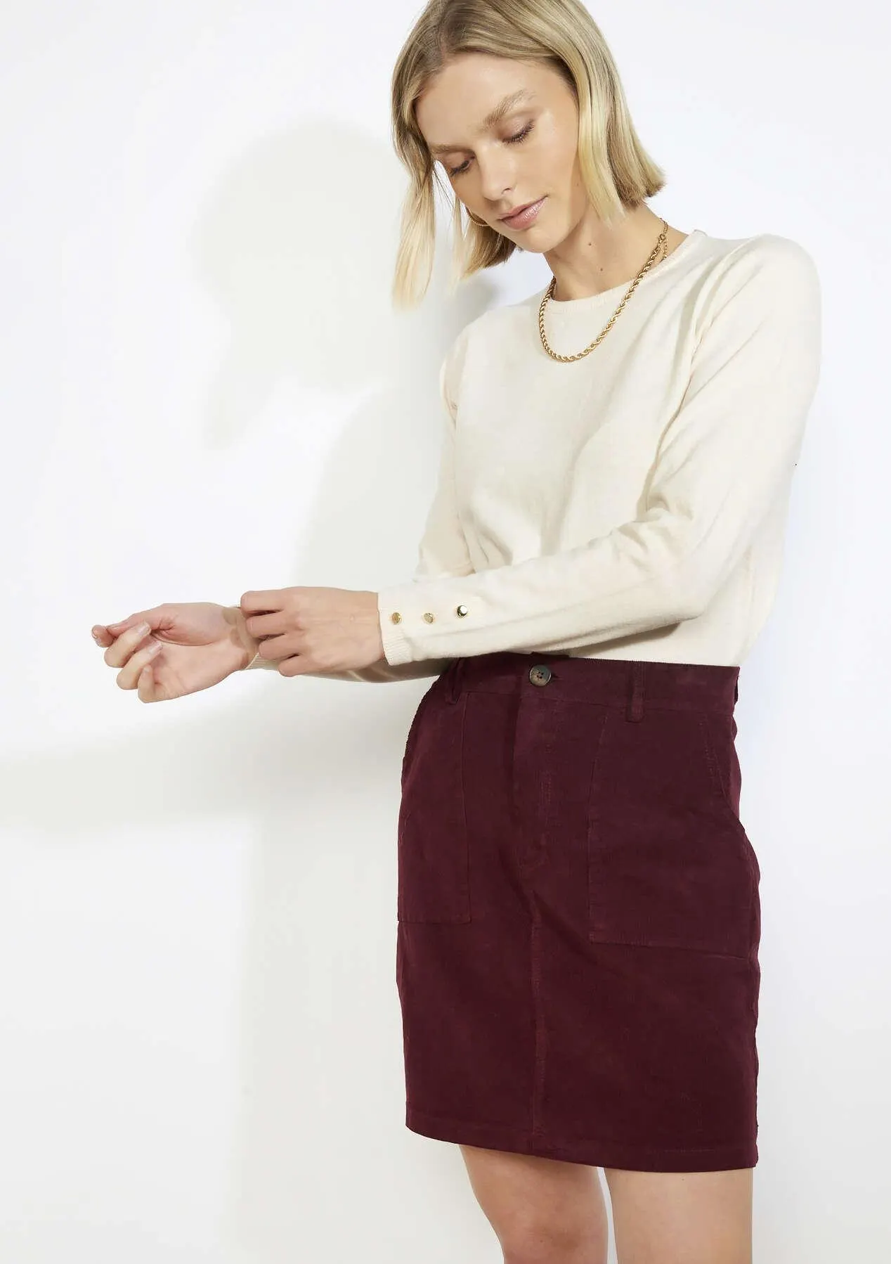 Corduroy mini skirt