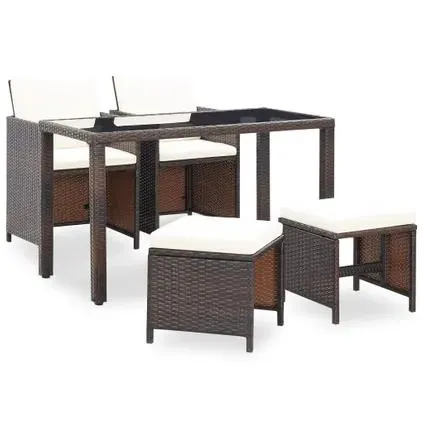 ensemble à manger d'extérieur vidaXL Brun ensemble à manger de jardin