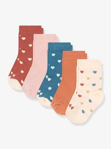 Lot de 5 paires de chaussettes coeurs bébé PETIT BATEAU