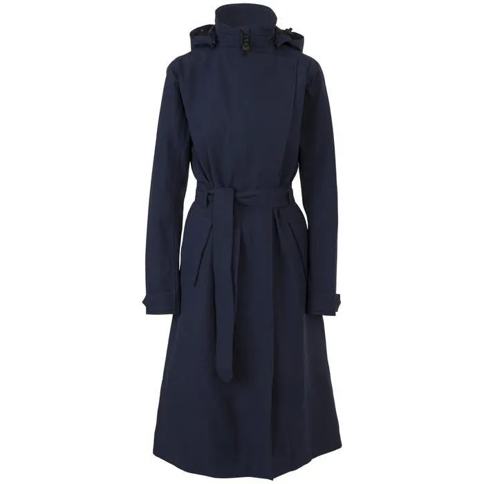 Trench Coat Long Regenjas Urban Outdoor Dames Deep Marine