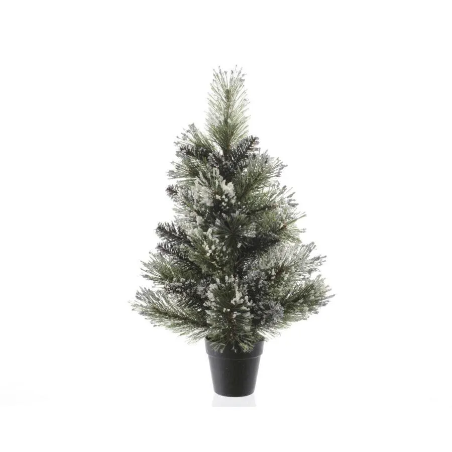 Everlands Finley Mini Kerstboom Binnen Groen-Wit Frosted