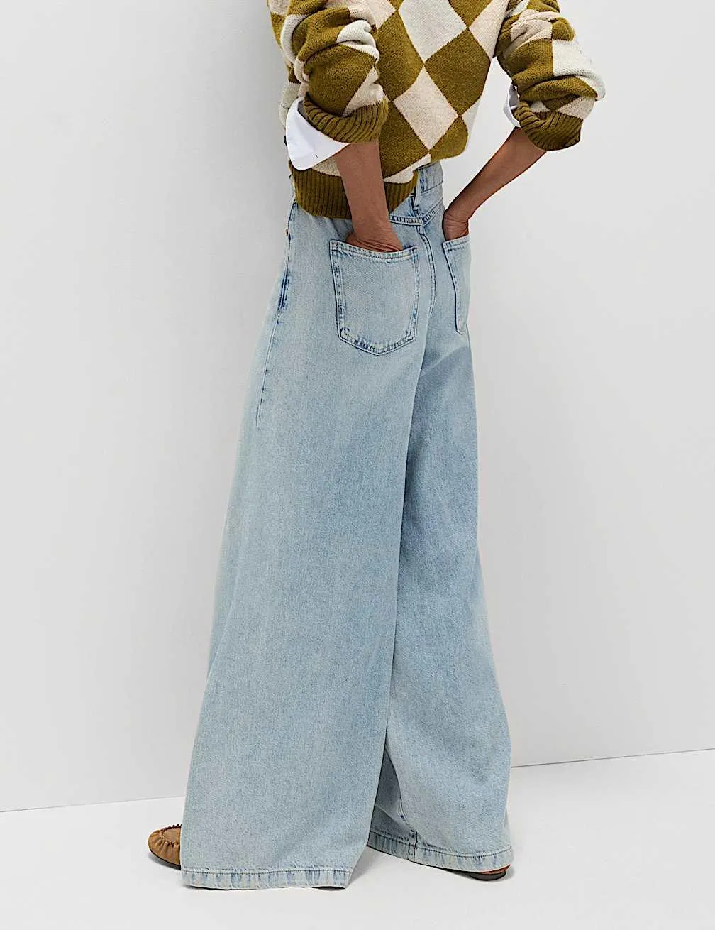 Lyocell™ Blend Wide Palazzo Leg Jeans