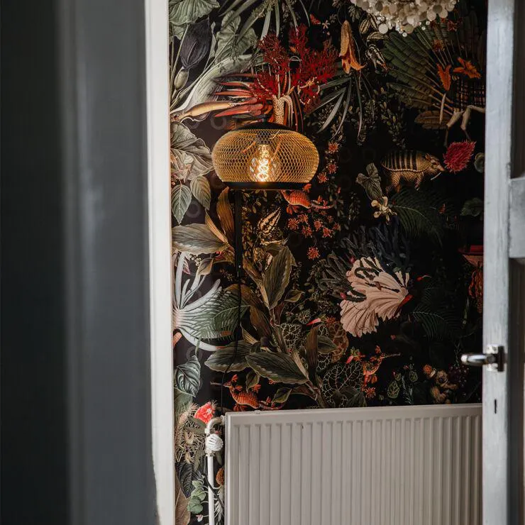 Moderne wandlamp zwart met goud - Lucas