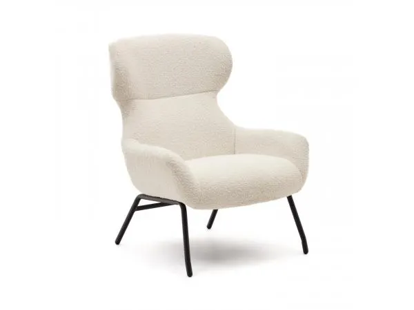 KAVE HOME Fauteuil BELINA - Witte schapenvacht