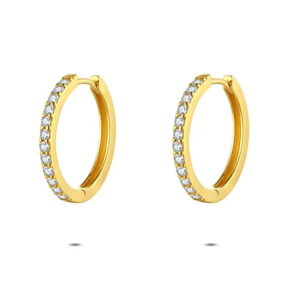 Oorbellen in 18 kt verguld zilver met zirkonia