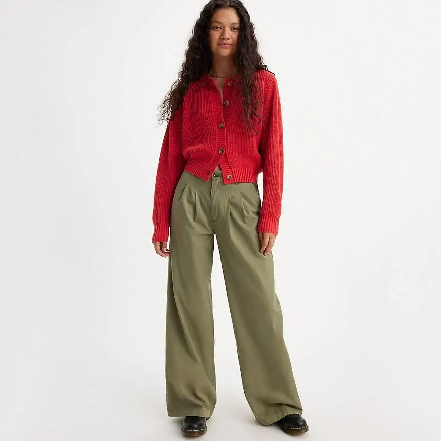 Pleated Wide Leg Trousers