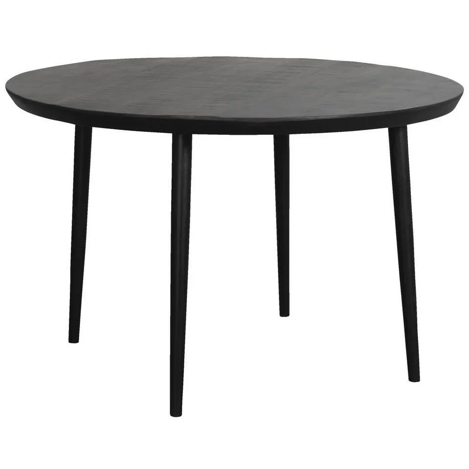 Eetkamertafel Lexy rond - mangohout/zwart - 76xØ120 cm