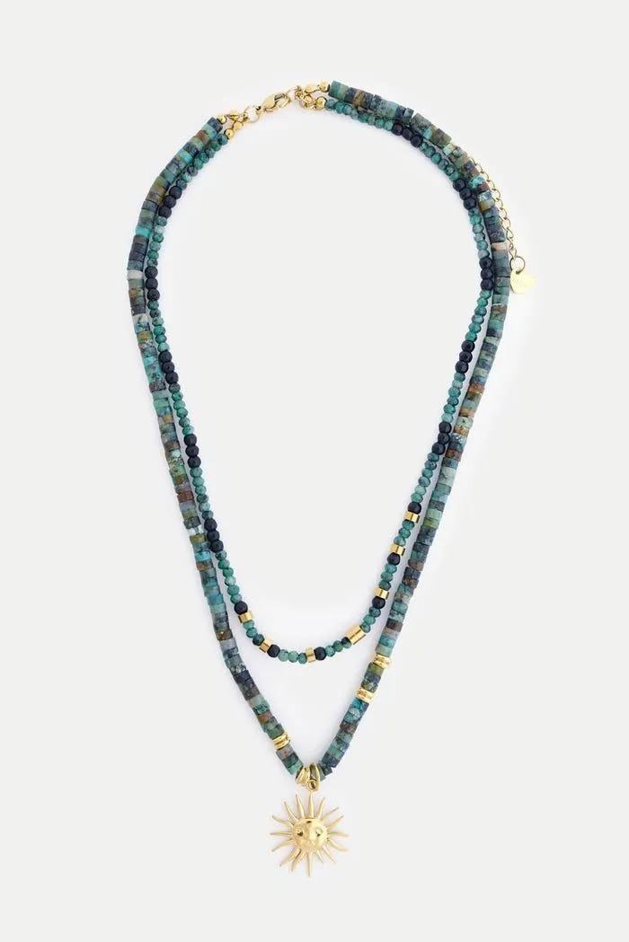 Halsketting met zon stainless steel