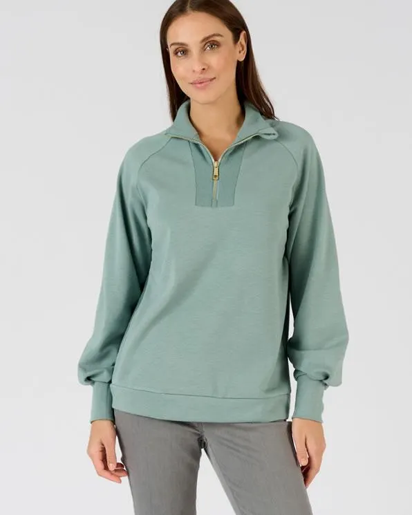 Fleece sweater Troyer kraag met ritssluiting