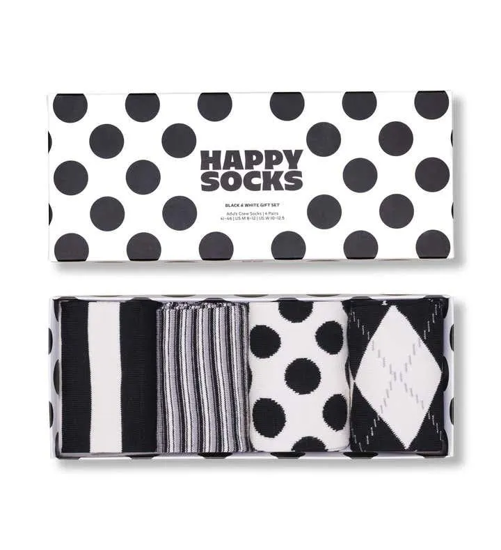 4-Pack Black And White Socks Gift Set