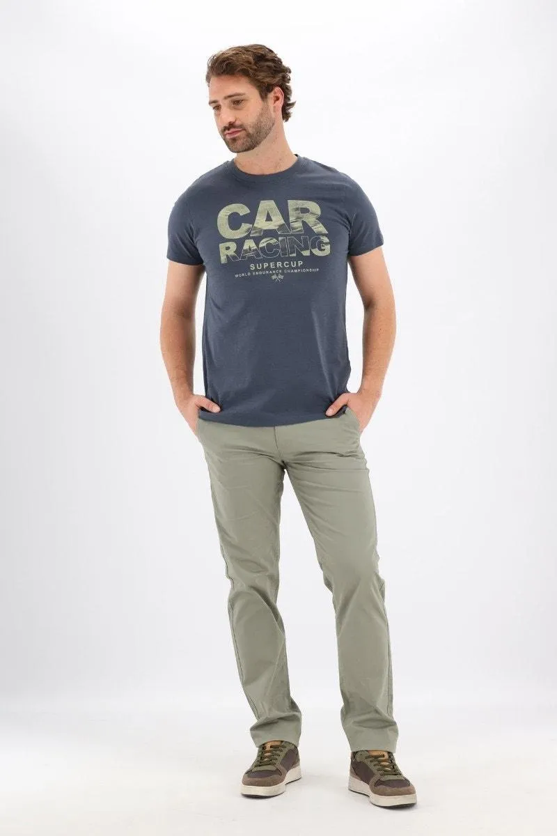 Blauw T-shirt met Car Racing print