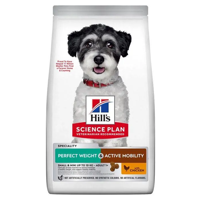 Hill's Science Plan Adult Perfect Weight & Active Mobility Small & Mini met Kip Hond 1,5kg