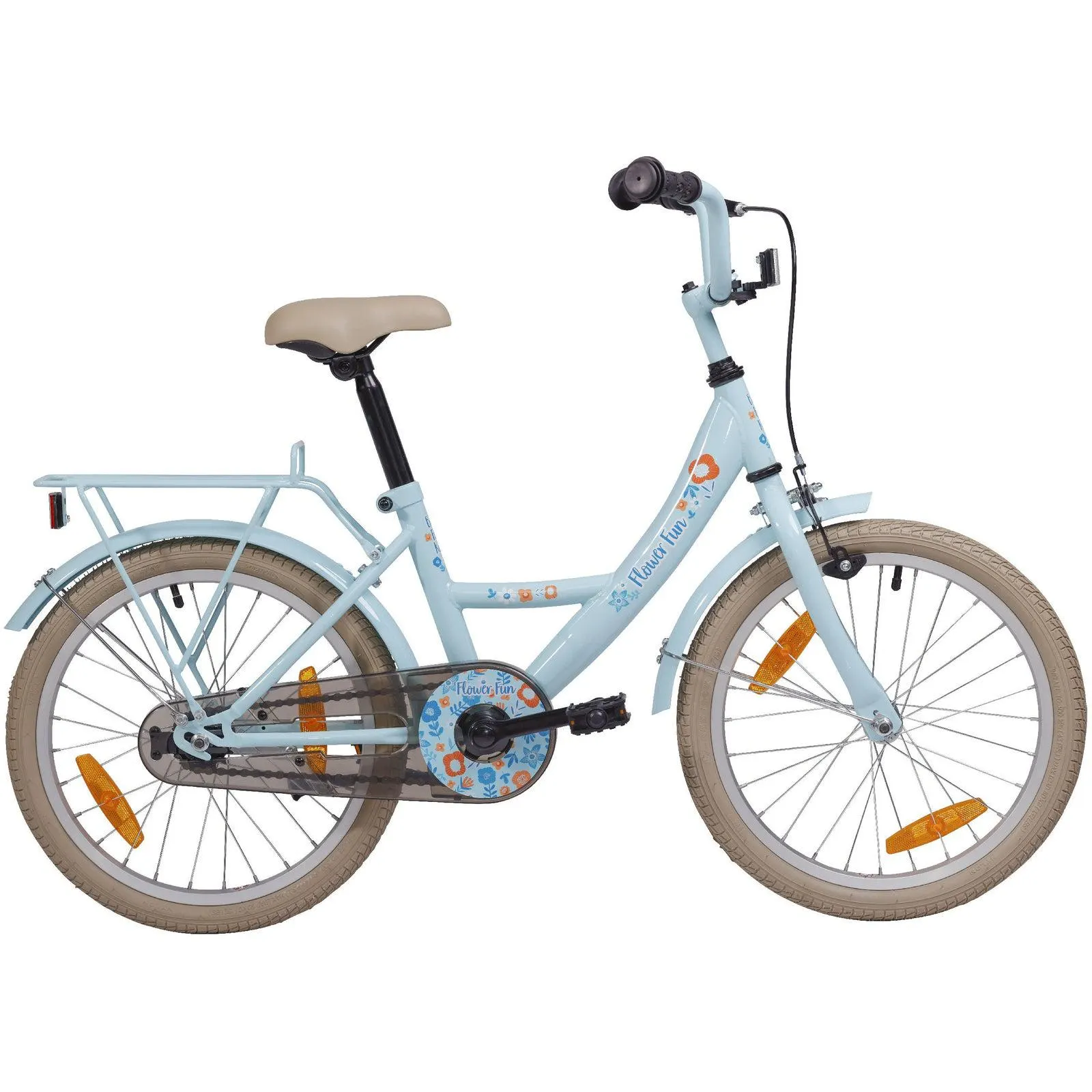 Bike fun 18 inch meisjesfiets flower fun blauw