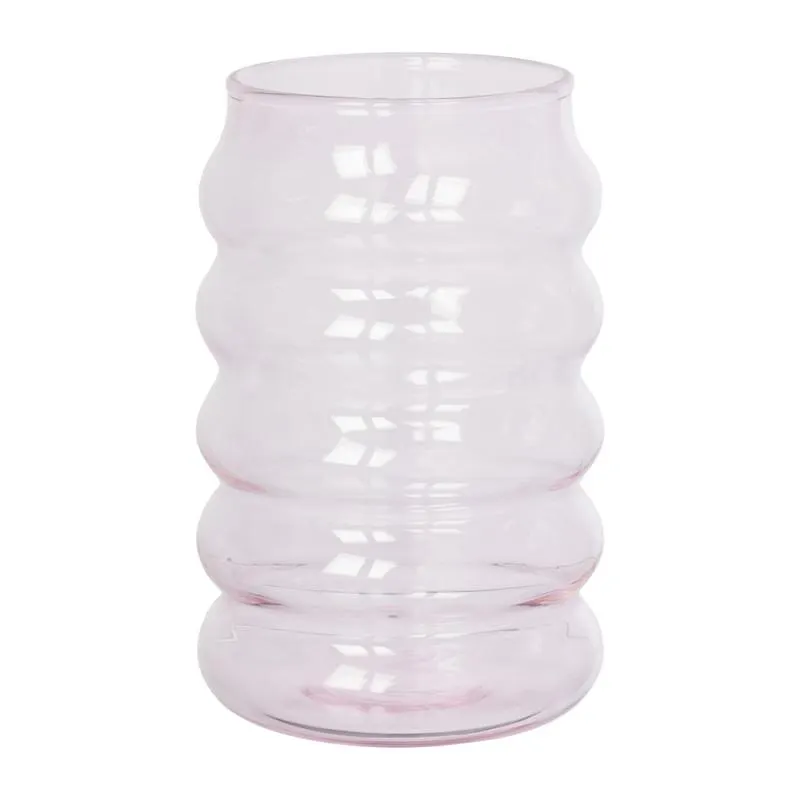Drinkglas bubbel - roze - ø8x13 cm